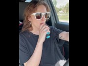 Preview 2 of Smoking and driving with my tits in the sun
