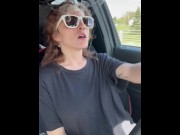 Preview 3 of Smoking and driving with my tits in the sun