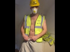 No1Boss Master Boss The Builder Strips Naked Tease Handyman strip show big bull dick cock flasher