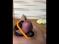 masturbation スマホ自撮りオナニー　カウパーだくだく悶絶マスターベーション おもちゃ使ってノーハンド大量精子発射する変態ゲイ男