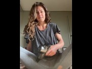 Preview 6 of Brunette accidentally masturbates pussy with massage gun on TikTok live