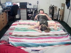 A morning ass and pussy eating session before she peggs him hard