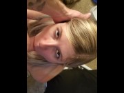 Preview 1 of Blowjob that ends in tight blonde getting her tight pussy fucked hard