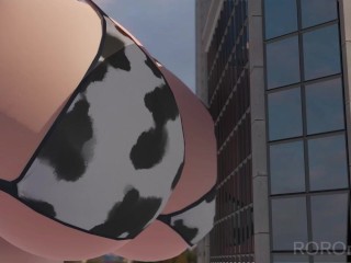 Cow Print Bikini Girl Giantess Growth | ROROrenRO