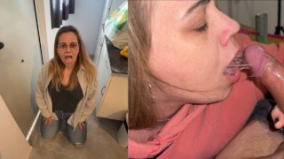 I Talk Dirty And Record The Delivery Man's Amazing Blowjob While Drooling Over Me