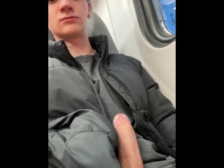 Extreme hard dick in public train