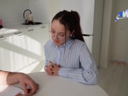 Preview 1 of Shy, shy teacher offered to fuck for credit - Valeria Sladkih