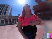 Preview 3 of Flashing my tits in Las Vegas - Public Flashing MILF