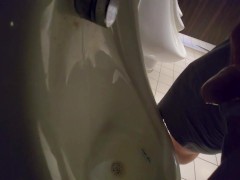 Long PISS in the Mens Urinal