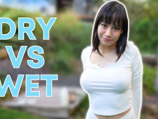 [4K] Milk vs Water | Transparent White Outfit Wet vs Dry Try on Haul with Elixir Elf Video