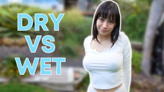 4K Milk Vs Water Transparent White Outfit Wet Vs Dry Try On Haul With Elixir Elf