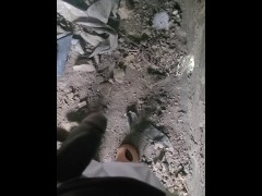 Construction Supervisor  Cums until Urination [ SOLO MALE EBONY MASTURBATION ]