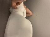 Fitting room try on haul see thorugh clothes sexy curvy tattooed model