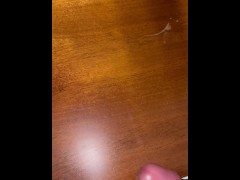 In storage unit trying to get caught with my  uncut cock out