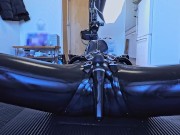 Rubber dolls with cute moaning girls and interlocking vibrators for hypnotic masturbation💕
