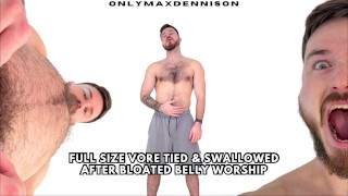 Full size vore tied & swallowed after bloated belly worship