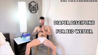 Disciplina de fraldas para uma molhada de cama
