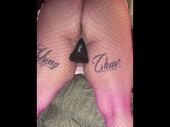 Horny white girl fucks wet pussy creams with dildo