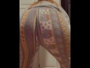 Preview 5 of girlfriend twerking ass in kitchen SNEAKY pussy flash from behind
