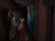 Preview 2 of Harley Quinn Deep Thorating A BBC And Gets A Big Throatpie