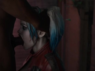 Harley Quinn Deep Thorating Een BBC En Krijgt Een Grote Throatpie