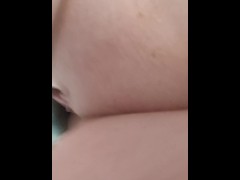 Bent over kitchen counter, under shot