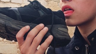 Licking the cum off my shoe! Jerking off on sneakers! Legs, cum, sportswear