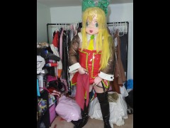 Kigurumi Roll PVC Bunny Suit Breathplay and Hands Free Vibrator