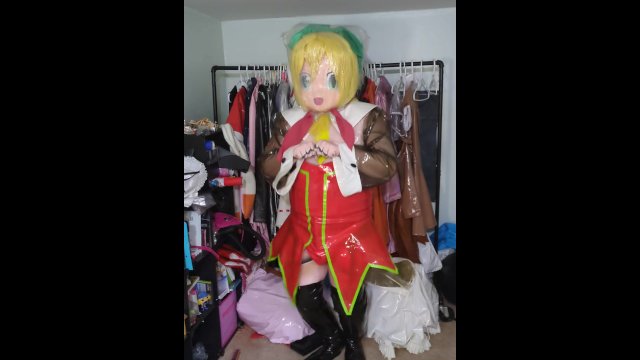 Kigurumi Roll PVC Bunny Suit Breathplay and Hands Free Vibrator