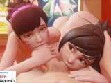 Mei And Dva Enjoy Hot Blowjob in House | Overwatch Hentai 4k 60fps
