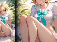 Kagamine Rin shows off her perfect body and boobs