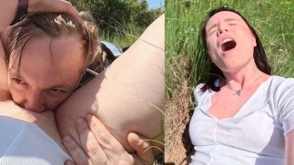 My good boy licks my pussy while I enjoy the sea view. Multiple orgasms