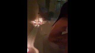Pov Bubble bath touching my pussy! Do you want to see me fuck? I want 300K views and you will see me