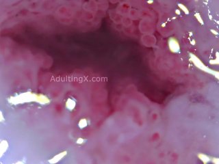 Screen Capture of Video Titled: Cervix Throbbing, Dilated, Heartbeat, Extreme Close-up, Stunning, ASMR