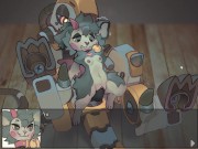 Preview 5 of Yu crossing animals - cute furry fucking with robot t-rex