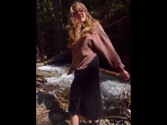 outdoorsy babe flashes you her ass