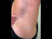 Preview 5 of Stinky Hairy Armpit After Workout! Sweaty Armpit at Gym. Hot Stinky Girl.