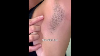 Stinky Hairy Armpit After Workout! Sweaty Armpit at Gym. Hot Stinky Girl.