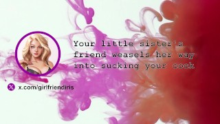 The Friend Of F4M's Little Sister Weasels Her Way Into Sucking Cock