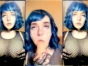 Preview 5 of Blue Hair Baddie Gags [Deepthroat]