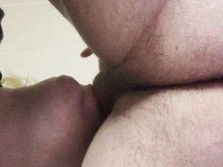 UNDERVIEW of me Sucking Daddys Cock!