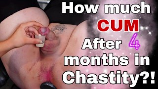 Femdom Cum Ruined Orgasm In Chastity Cage Post Ballbusting CBT Real Homemade Milf Step