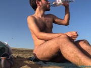 Preview 2 of Public beach jerk off (and a man is watching me!)