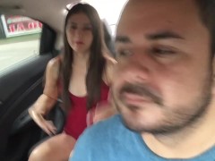 divine schoolgirl changes clothes in the car