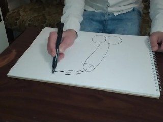 ステップダッドは義理の息子がペニスを描いているのを見つけて、彼に彼のthickコックを生ハメさせます