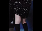 Preview 3 of Green Mini Hot Dress Sissy Shemale Crossdresser Gay Boy Slut Lady Boy White big butt