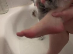 WASHING MY TINY FEET