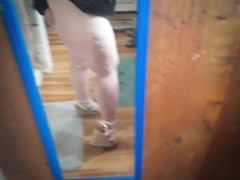 Jacket tease in heels