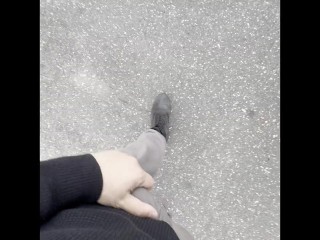 Walk around the Street in Public with my Huge Bulge, Cruising with my Big Cock