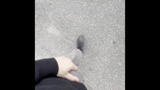 Walk around the street in public with my huge bulge, cruising with my big cock